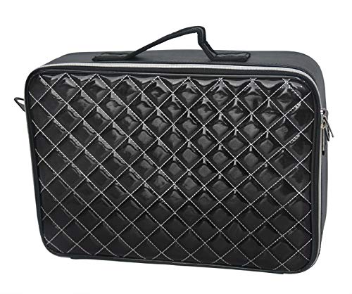 Doubleblack Profesional Neceser para Maquillaje Mujer Bolsa Maletin Organizador Viaje con Brochas Compartimentos Impermeable Negro M