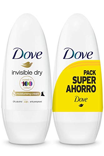 DOVE desodorante invisible dry roll on pack 2 x 50 ml