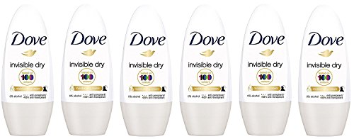 Dove Invisible Dry Roll-On Desodorante antitranspirante, 50 ml, caja de 6
