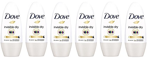 Dove Invisible Dry Roll-On Desodorante antitranspirante, 50 ml, caja de 6