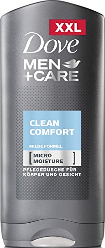 Dove Men+Care Clean Comfort Gel de ducha, (para una sensación agradable en la piel con fórmula suave y tecnología de microhidratación), paquete de 6 (6 x 400 ml)