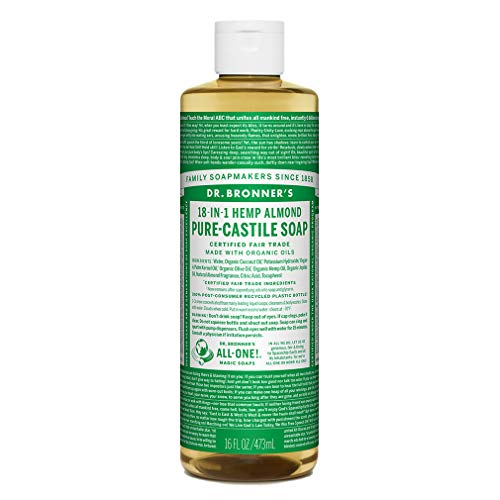 Dr. Bronner - Jabón de Castilla líquido orgánico de almendra, 473 ml