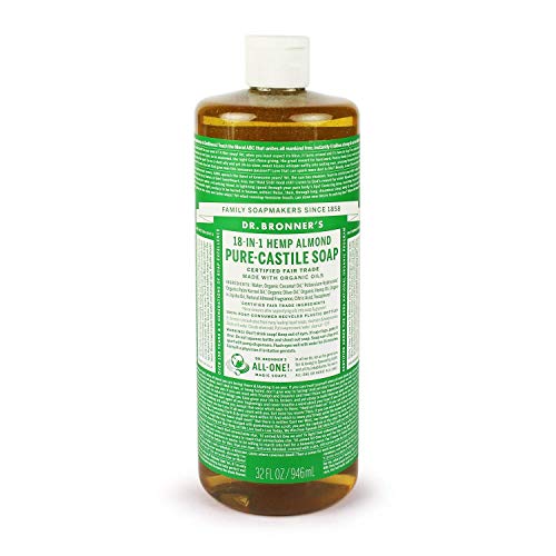 Dr. Bronner Magic Les Savons – Jabón líquido de castilla, jabón orgánico de almendra de 945 ml o 32 oz – orgánico y certificado de comercio justo – ¡El original! Al menos 18 usos posibles.