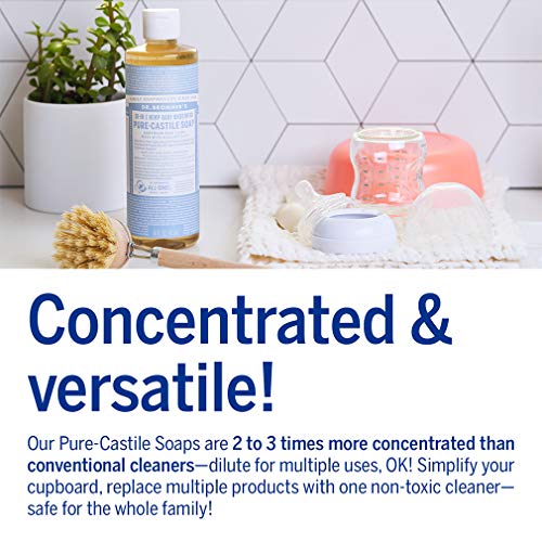 Dr. Bronner's - Jabón Líquido de Castilla Pura Sin Fragancia Orgánica para Bebé, 473 Mililitros