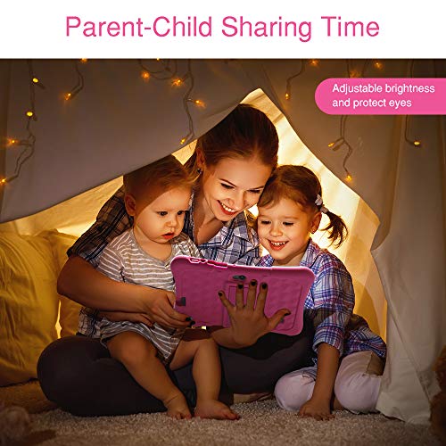 Dragon Touch Tablet para Niños con WiFi Bluetooth 7 Pulgadas 1024x600 Tablet Infantil de Android 8.1 Quad Core 1GB 16GB Doble Cámara Kid-Proof Funda Tablet Niños Educativo Y88X Plus Rosa
