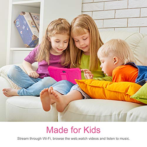 Dragon Touch Tablet para Niños con WiFi Bluetooth 7 Pulgadas 1024x600 Tablet Infantil de Android 9.0 Quad Core 2GB 16GB Doble Cámara Kid-Proof Funda Tablet Niños Educativo Y88X Pro Rosa