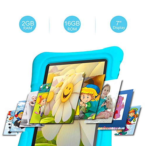 Dragon Touch Tablet para Niños con WiFi Bluetooth 7 Pulgadas 1024x600 Tablet Infantil de Android 9.0 Quad Core 2GB 16GB Doble Cámara Kid-Proof Funda Tablet Niños Educativo Y88X Pro Azul