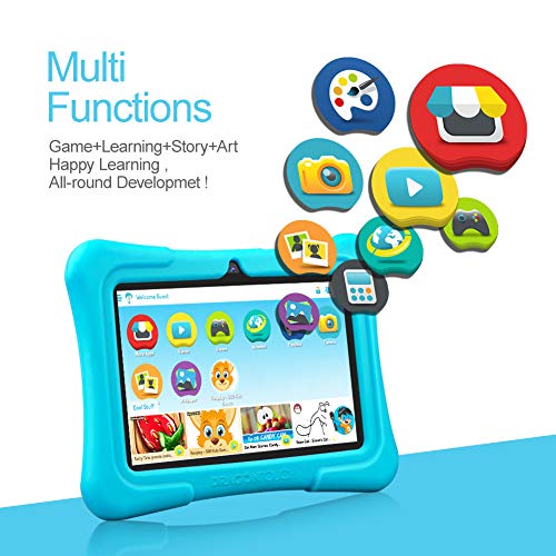 Dragon Touch Tablet para Niños con WiFi Bluetooth 7 Pulgadas 1024x600 Tablet Infantil de Android 9.0 Quad Core 2GB 16GB Doble Cámara Kid-Proof Funda Tablet Niños Educativo Y88X Pro Azul