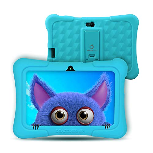 Dragon Touch Tablet para Niños con WiFi Bluetooth 7 Pulgadas 1024x600 Tablet Infantil de Android 9.0 Quad Core 2GB 16GB Doble Cámara Kid-Proof Funda Tablet Niños Educativo Y88X Pro Azul