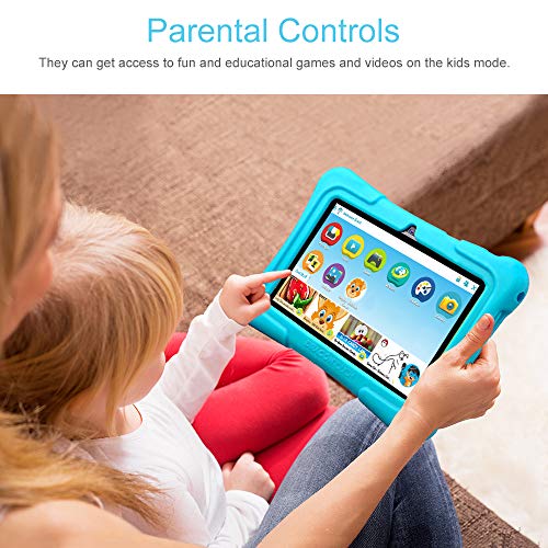 Dragon Touch Tablet para Niños con WiFi Bluetooth 7 Pulgadas 1024x600 Tablet Infantil de Android 9.0 Quad Core 2GB 16GB Doble Cámara Kid-Proof Funda Tablet Niños Educativo Y88X Pro Azul