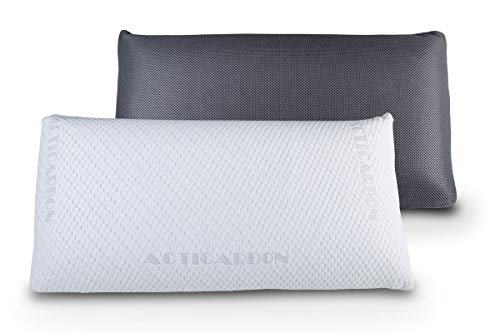 Dreaming Kamahaus Pack 2 Almohadas viscoelástica Carbono Activo 70cm | Núcleo indeformable | Hilo de Plata | Microperforada | Antiestrés | Funda con 2 Caras Invierno/Verano |