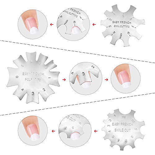 Dreamtop - 6 cortadores de uñas para manicura francesa, línea de sonrisa sencilla con 1 cortauñas acrílicas para bricolaje