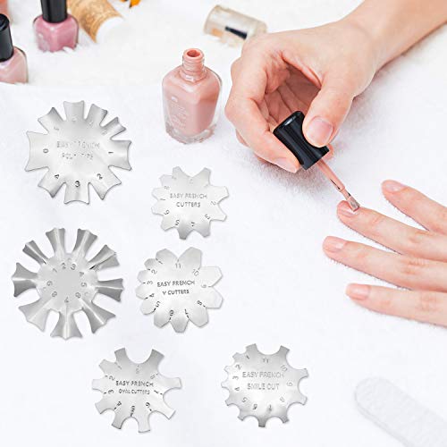 Dreamtop - 6 cortadores de uñas para manicura francesa, línea de sonrisa sencilla con 1 cortauñas acrílicas para bricolaje