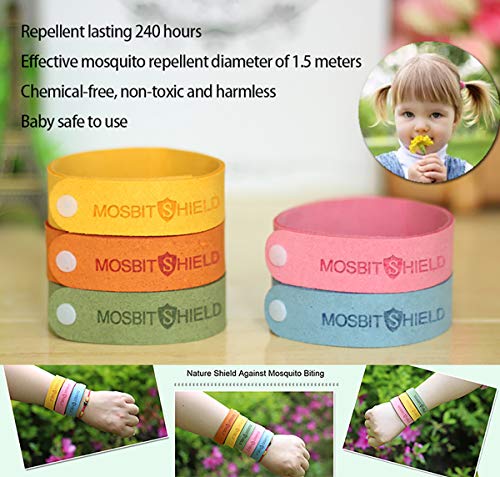 DREAMWIN Pulsera Repelente de Mosquitos, 15pcs Pulseras Antimosquitos, Actividades al Aire Libre y Bandas para Hacer Deportes, Materias Naturales, Ajustables para Adultos y Niños