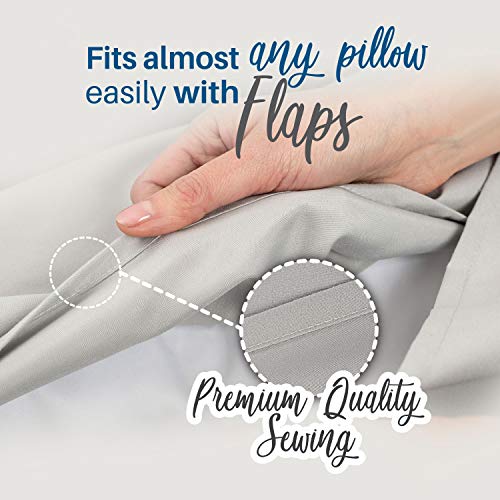 Dreamzie - Set de 2 x Funda de Almohada 40x70 cm, Blanco Alabastro, Microfibra (100% Poliéster) - Fundas de Almohadas Hipoalergénica - Fundas de Cojines de Calidad con una Suavidad Incomparable