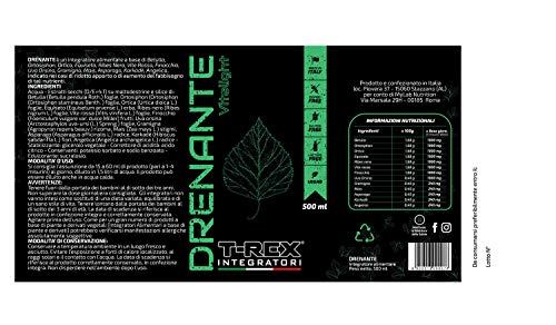 Drenaje natural VITA LIGHT 500ml - Desintoxicación (Detox) - Suplemento Purificante a base de abedul, ortosifón, ortiga verde, cola de caballo, grosella negra, vid roja, hinojo 100% vegetal, vegana