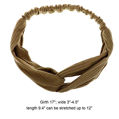 DRESHOW Boho Diademas para Mujeres Flor Vintage Impreso Criss Cross Anudado Elástico Banda para el Cabello Stretchy Head Wrap Twisted Accesorios para el Cabello Lindo Paquete de 10