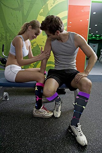 DRESHOW Calcetines de Compresión para Hombres y Mujeres 3/7 Pares 15-20 mmHg es el Mejor para Running, Correr, Senderismo, Volar, Viajar, Varicosas, Médico, Deportivo, Embarazo