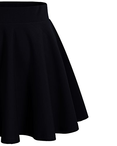 DRESSTELLS Falda Mujer Mini Corto Elástica Plisada Básica Multifuncional Black L