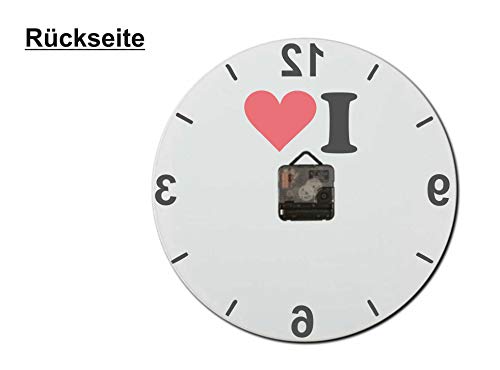 Druckerlebnis24 Exclusivo: Vidrio de Reloj I Love Erasmus una Gran Idea para un Regalo para su Pareja, colegas y Muchos más! - Reloj, Regaluhr, Regalo, Amo, Made in Germany.