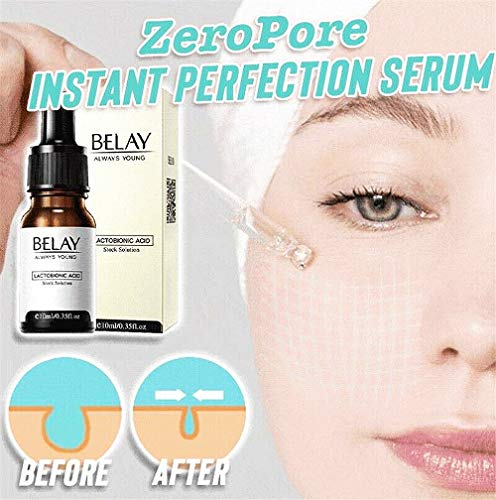 DRUN 3/4/5 Piezas de suero de perfección instantánea Zero Pore, Esencia de ácido lactobiónico Zero Pore Suavizar para Mejorar los poros agrandados/Exceso de sebo para Toda la piel-10 ml (5)