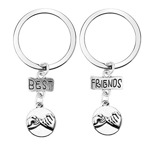 Dsaren Llavero con Colgante para Mejor Amigo Llaveros de Amistad Llavero de Cumpleaños Regalo para Hermanas 2 piezas (B)