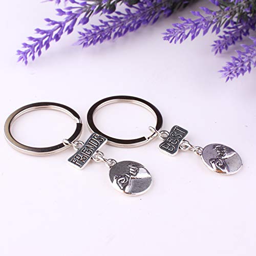 Dsaren Llavero con Colgante para Mejor Amigo Llaveros de Amistad Llavero de Cumpleaños Regalo para Hermanas 2 piezas (B)