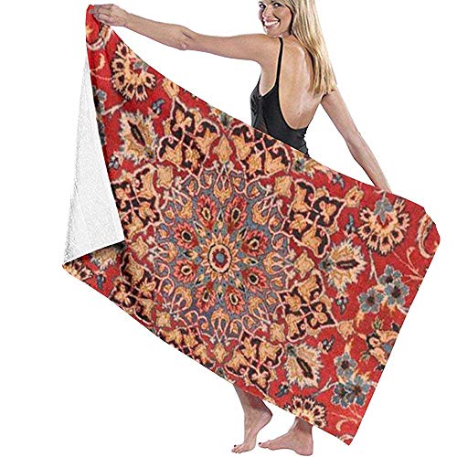 DSFA Toalla de baño de diseño Rojo, Secado rápido, rápido, sin Arena, súper Absorbente, Ultraligero, Suave, Compacto, de Viaje al Aire Libre, Manta de Playa para baño de Gimnasia