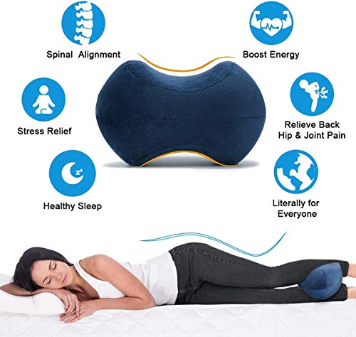 DSZZ Health Almohada de Espuma viscoelástica para la Rodilla, cojín de Soporte ergonómico para piernas, pantorrillas, Rodillas, Alivia el Dolor en la articulación de la Cadera y la Espalda Baja,Gris