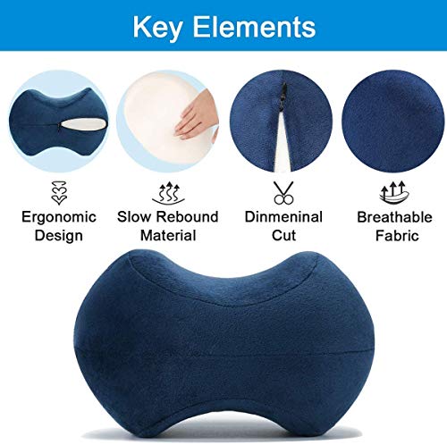 DSZZ Health Almohada de Espuma viscoelástica para la Rodilla, cojín de Soporte ergonómico para piernas, pantorrillas, Rodillas, Alivia el Dolor en la articulación de la Cadera y la Espalda Baja,Gris