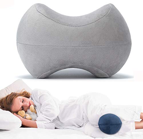 DSZZ Health Almohada de Espuma viscoelástica para la Rodilla, cojín de Soporte ergonómico para piernas, pantorrillas, Rodillas, Alivia el Dolor en la articulación de la Cadera y la Espalda Baja,Gris