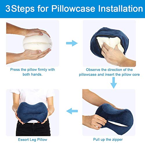 DSZZ Health Almohada de Espuma viscoelástica para la Rodilla, cojín de Soporte ergonómico para piernas, pantorrillas, Rodillas, Alivia el Dolor en la articulación de la Cadera y la Espalda Baja,Gris