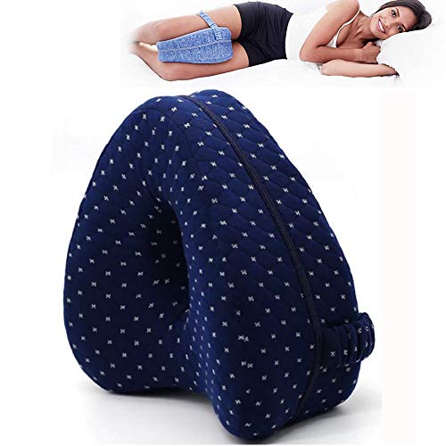 DSZZ Health Almohada ortopédica para la Rodilla con Correa, Espuma viscoelástica, Soporte para piernas, Alivia el Dolor en la articulación de la Cadera, ciática,Blue3