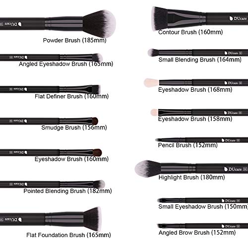 DUcare Brochas de Maquillaje 15 Piezas Premium Brochas Maquillaje Cerdas de Fibra Sintética Suaves y sin Crueldad kit Brochas Maquillaje