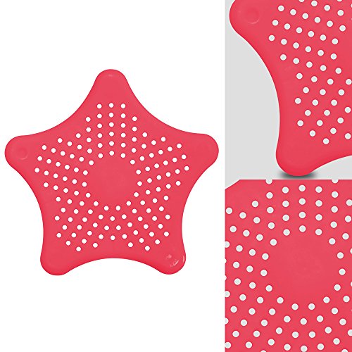 Ducha Desagüe Captador de Pelo Drenaje Red de Filtro de Desagüe Para Baño Bañera y Cocina,Estrella de Mar Filtro Fregadero de Goma, 4 Pack