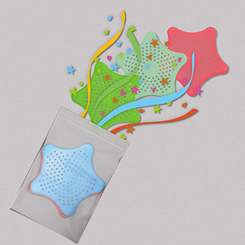 Ducha Desagüe Captador de Pelo Drenaje Red de Filtro de Desagüe Para Baño Bañera y Cocina,Estrella de Mar Filtro Fregadero de Goma, 4 Pack