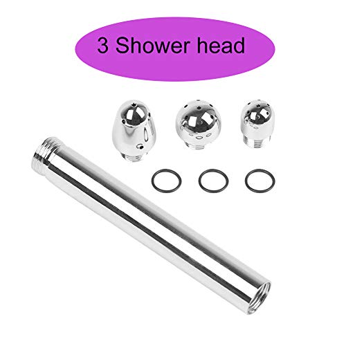 Ducha Enema Douche Accesorios Aluminio 3 Alcachofa de Ducha Boquilla de Agua Anal Rinse Vaginal Kit de Limpieza + Bolsa de terciopelo