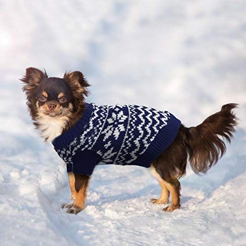 Ducomi Hearts Jersey para Perros y Cachorros de Suave y cálido Hilo navideño y Corazones – Jersey para Perros para Talla pequeña y Media – Ropa Perro y Gato – Idea Regalo Navidad