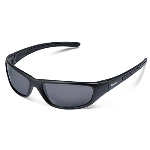 Duduma Gafas de Sol Deportivas Polarizadas Para Hombre Perfectas Para Esquiar Golf Correr Ciclismo TR8116 Súper Liviana Para Hombre y Para Mujer (marco mate negro con lente negro)