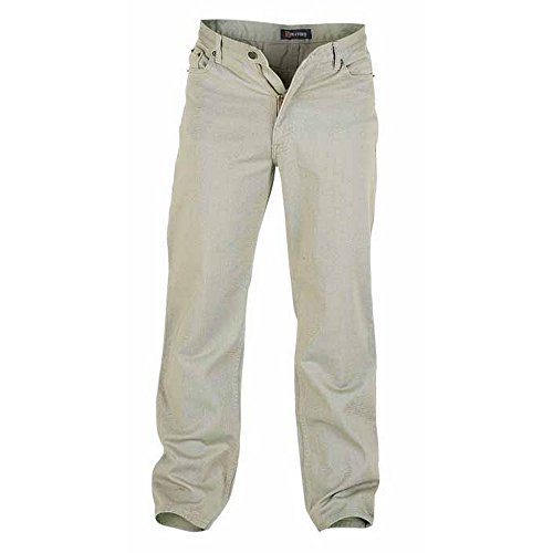 Duke - Pantalón cómodo Modelo Rockford Tallas Grandes para Hombre (117 cm Regular) (Piedra)