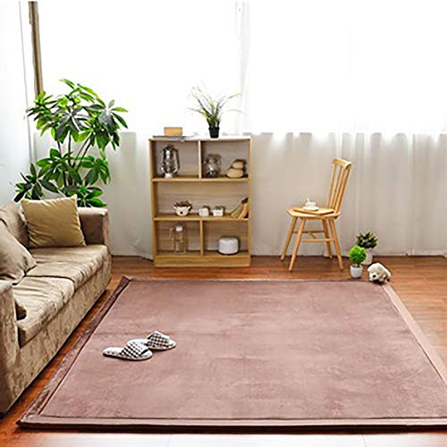 DULPLAY Espesar No-resbalón Coral Fleece Bebé Seguro Alfombras,Estera De Yoga Almohadillas De Ejercicio Alfombra De Gimnasio,niños Jugar Arrastrándose Estera Café 100x200cm(39x79inch)