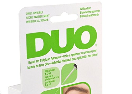 Duo Brush on Striplash Adhesive White/clear for Strip Lashes False Lashes Thin Brush Allows Effortless Application- Size 5 G / 0.18 Oz by Godefroy