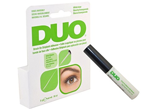 Duo Brush on Striplash Adhesive White/clear for Strip Lashes False Lashes Thin Brush Allows Effortless Application- Size 5 G / 0.18 Oz by Godefroy