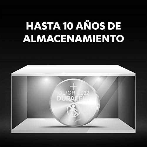 Duracell - Pilas de botón de litio 2032 de 3 V, paquete de 8, con Tecnología Baby Secure, para uso en llaves con sensor magnético, básculas, elementos vestibles, dispositivos médicos, DL2032/CR2032