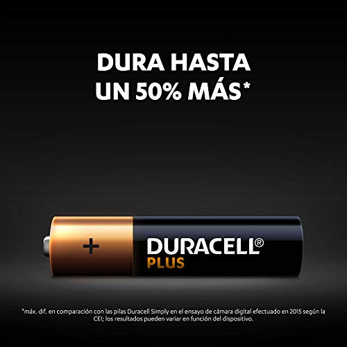 Duracell Plus AAA - Pilas Alcalinas paquete de 12, 1.5 Voltios LR03 MN2400
