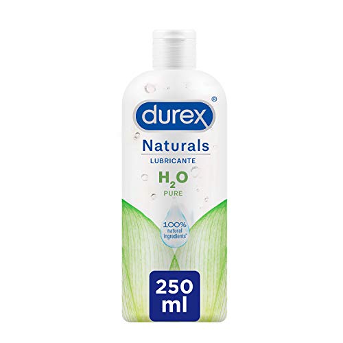 Durex Naturals H2O Lubricante, 100% Natural Sin Fragancia, Colorantes ni Agentes Irritantes – 250ml