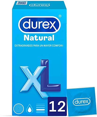 Durex Preservativos Originales Natural Plus Talla XL - 12 condones más grandes
