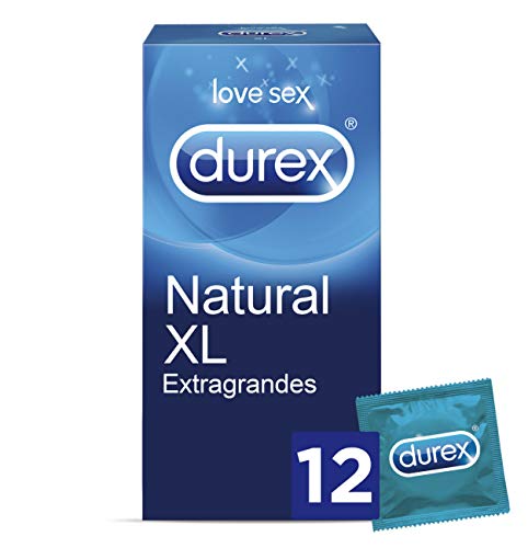 Durex Preservativos Originales Natural Plus Talla XL - 12 condones Más Grandes