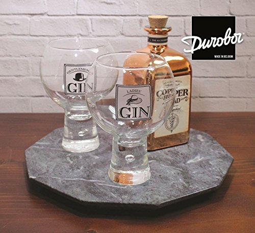 Durobor Alternato Bubble Base Ladies and Gentlemens Gin Glass Glasses Set