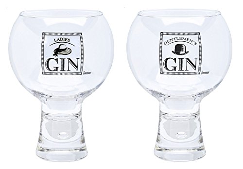 Durobor Alternato Bubble Base Ladies and Gentlemens Gin Glass Glasses Set